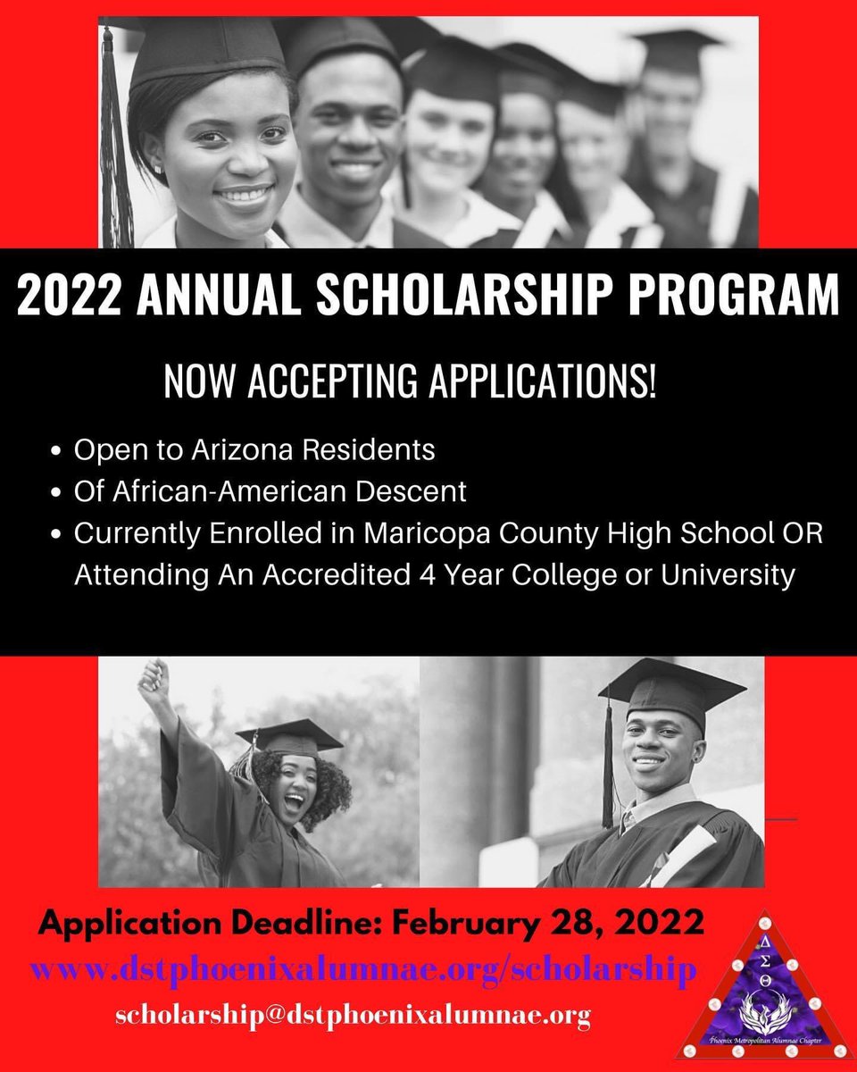 5 DAYS LEFT TO APPLY‼️

Our scholarship is BACK! All eligible students, please submit an application to PMAC’s 2022 Annual Scholarship Program 💰📚

All application, transcripts, and reference submissions must be completed AND sent by the deadline📌

Link: dstphoenixalumnae.org