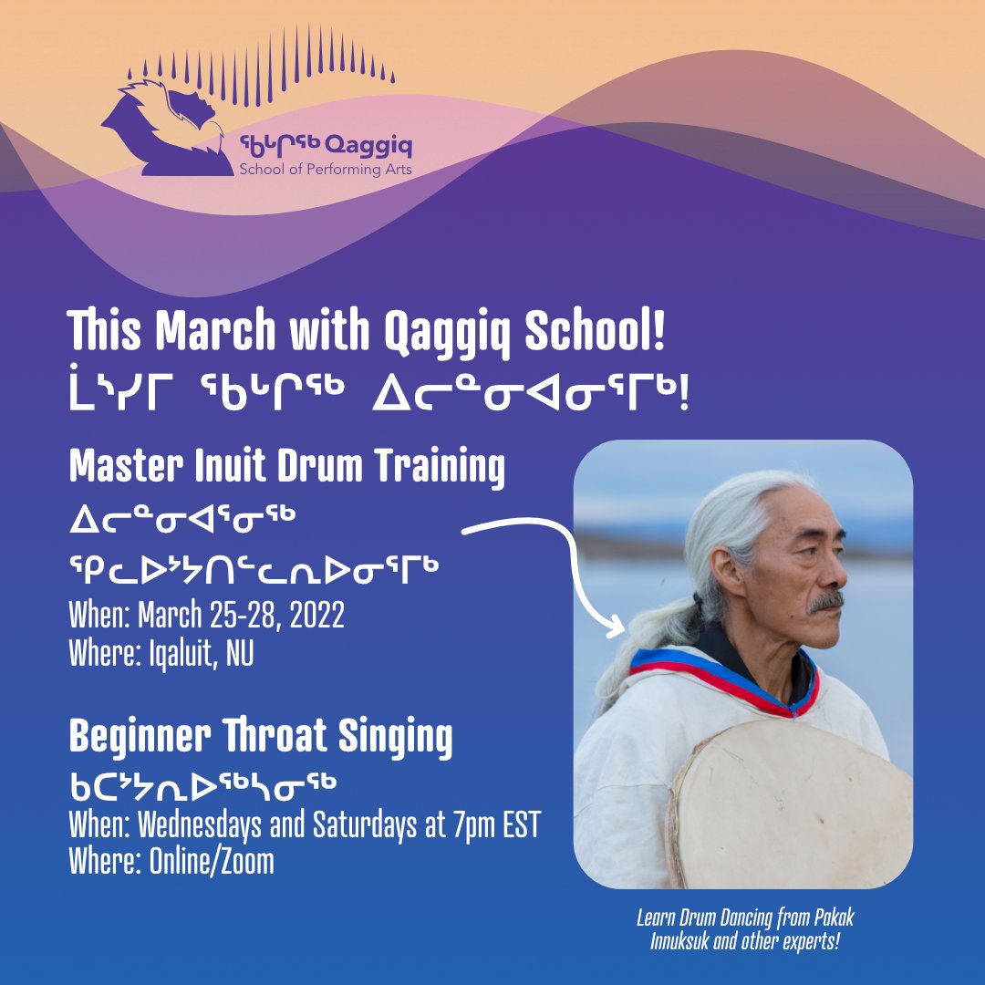 Qaggiavuut's tweet photo. Join us this March for two exciting courses!
Check out our link in bio to apply! https://t.co/x2LreRiT3J