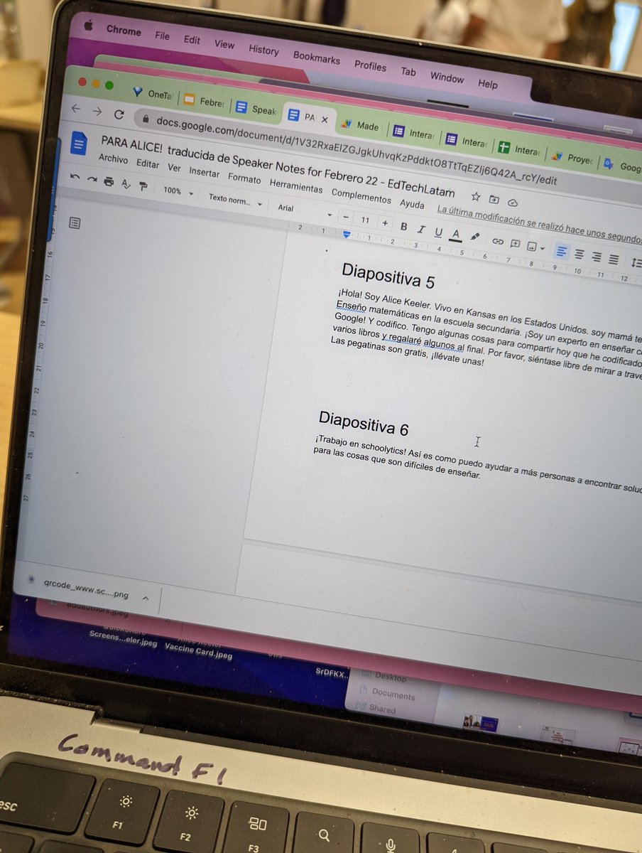 alicekeeler's tweet photo. I used my new Addon to export my Google Slides speaker notes to a Google Doc. Used the tools menu to translate to Spanish. Took 3 seconds. Yay technology!! 

@EdTechLatAm #edtechlatam #googleedu #googlepd https://t.co/2q84lplobr