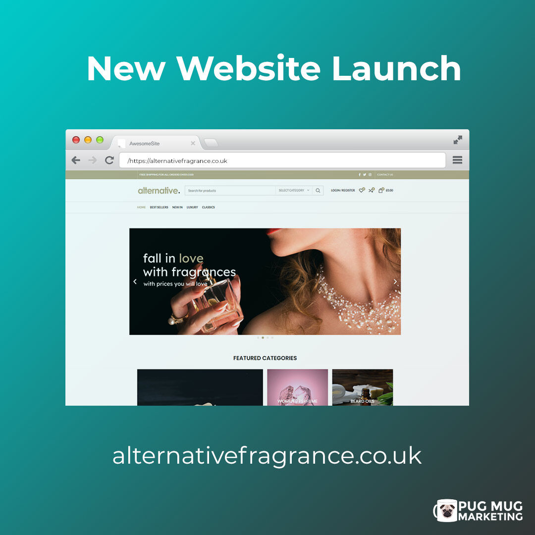 PugMugMarketing's tweet photo. We're delighted to announce the launch of https://t.co/ovaLZPJM80, an eCommerce store that sells luxury fragrances inspired by high-end brands.

Check out their site and see what they have to offer.

#newwebsite #fragrance #ecommerce https://t.co/zbLvhE8Q23