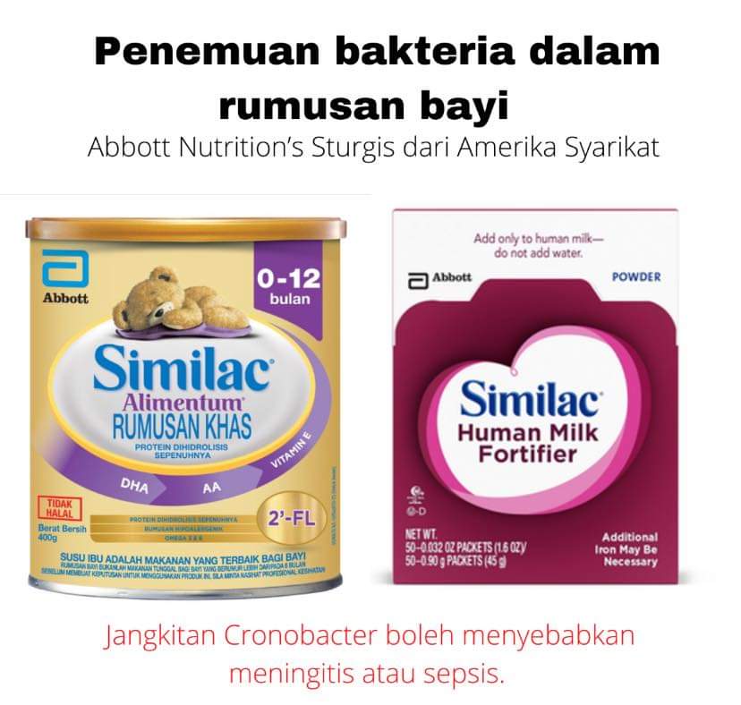 health_malaysia's tweet photo. KKM mengambil maklum laporan oleh Pihak Berkuasa, US (USFDA) mengenai isu penemuan bakteria Cronobacter sakazakii dan Salmonella Newport dalam rumusan bayi keluaran Abbott Nutrition’s Sturgis dari US.

Bakteria Cronobacter sakazakii terdapat secara meluas di..

Thread. https://t.co/c8BM5pquu2
