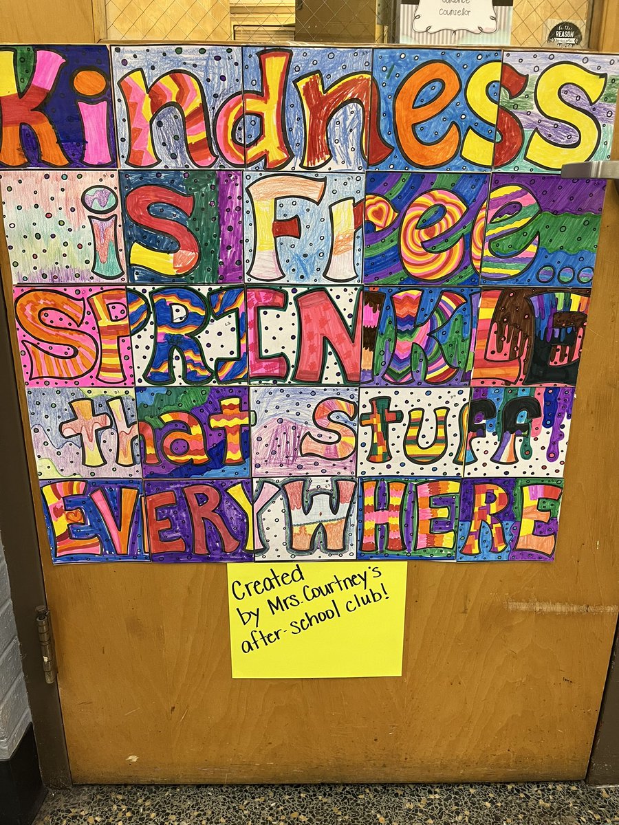CPES_RCSTN's tweet image. Beautiful artwork and collaboration from Mrs. Courtney’s after school club. A great reminder to sprinkle kindness wherever you go. 
#TNLovesLearning #weareRCSTN