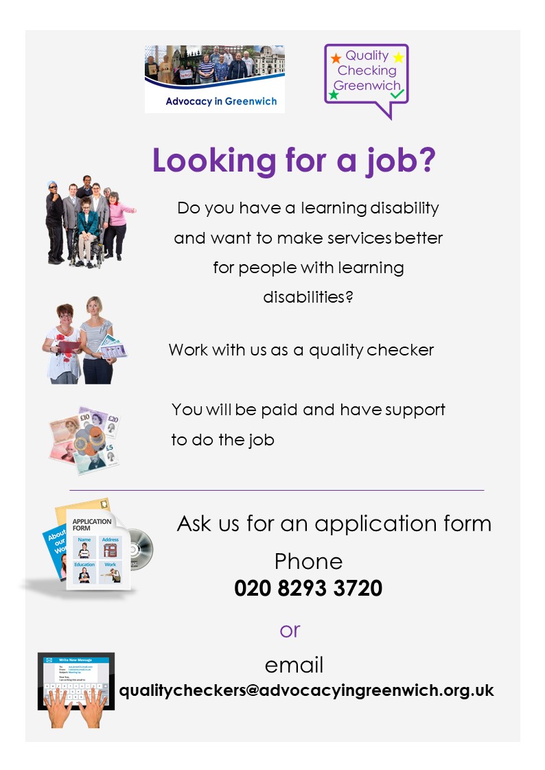 Just a reminder that the closing date for the quality checkers applications is on Monday 28th February. For more information about the role visit advocacyingreenwich.org.uk/quality-checki…