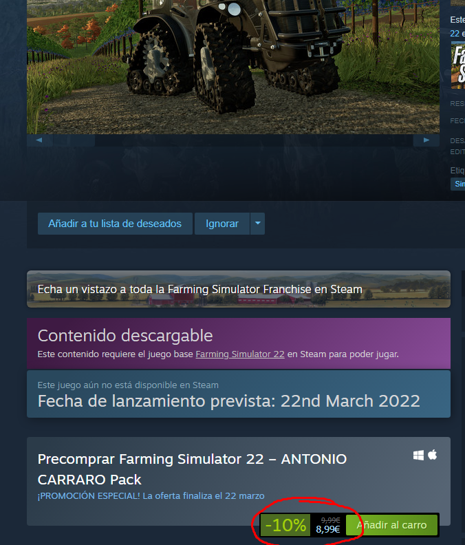 Vanquish081's tweet photo. Por cierto, como siempre digo, sale más barato en #Steam que en la web. #FS22 #WinterDLC https://t.co/neErz9po3a