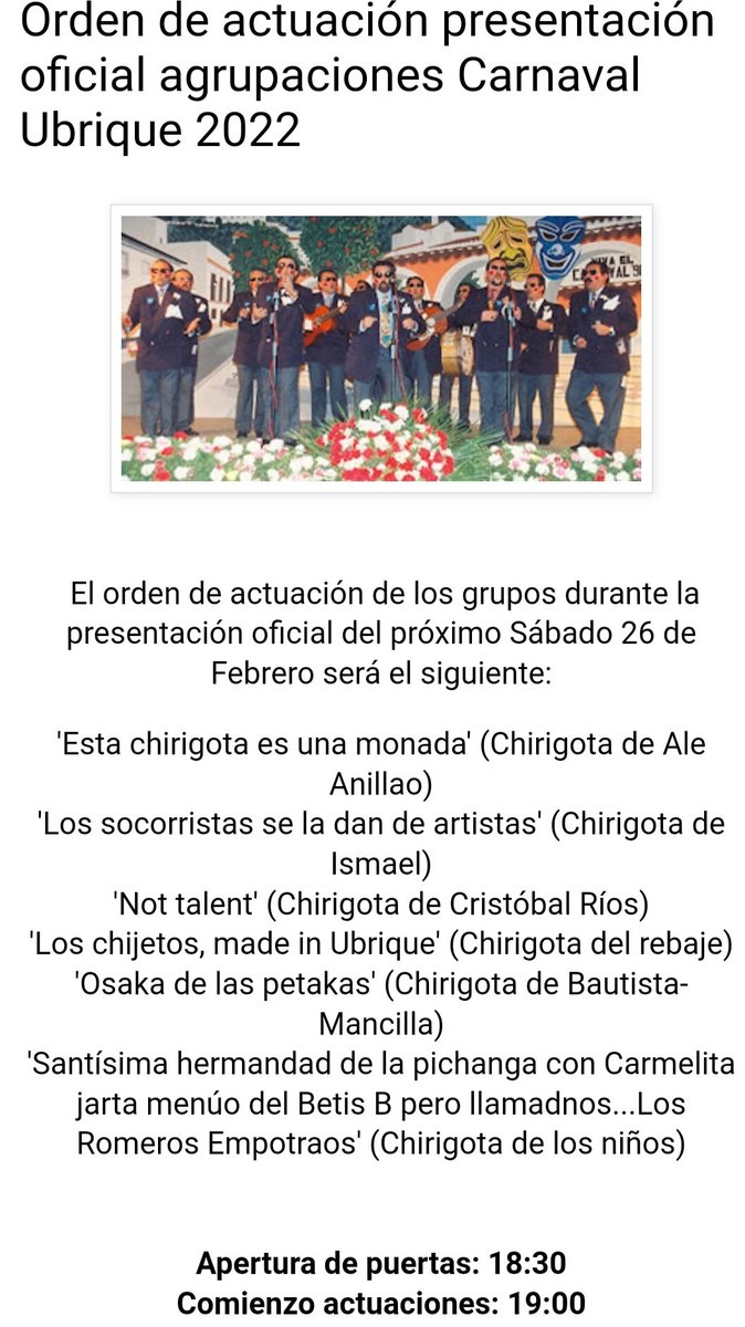CarnavalUbrique's tweet photo. #Carnaval #Ubrique https://t.co/NlukXJDcmd