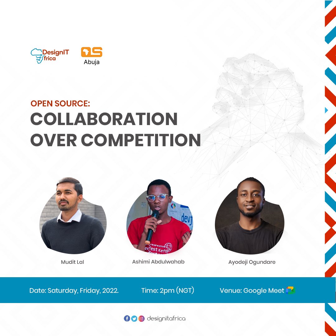 DesignITAfrica's tweet photo. Introducing our speakers for our upcoming event; OpenSource: Collaboration Over Competition. These are young people defying the odds in the tech space.

Come listen to them as they talk about the value of love and community in the tech space. https://t.co/gMJJEyAEeg