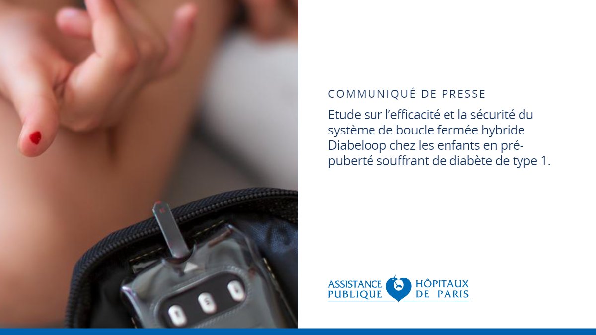 APHP's tweet photo. Etude sur l’efficacité et la sécurité du système de boucle fermée hybride Diabeloop chez les enfants en pré-puberté souffrant de diabète de type 1 : https://t.co/ObW5gDs2aw https://t.co/LLN2NUhFxY