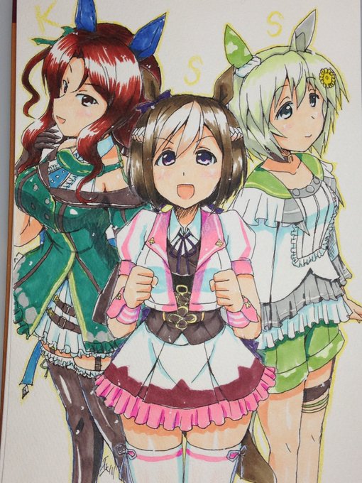 過去絵で恐縮ですが、1周年記念に再掲失礼します…!

なおコレ描いたのはアニメ1期放送終了後のもよう
 #ウマ娘
 #ウマ娘1周年 