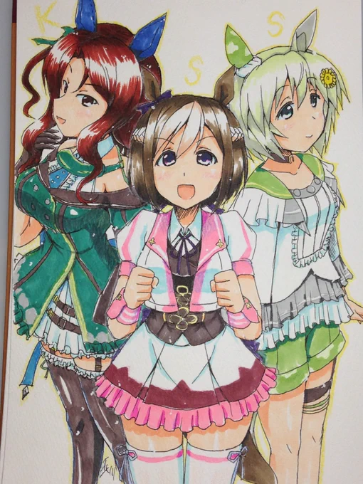 過去絵で恐縮ですが、1周年記念に再掲失礼します…!

なおコレ描いたのはアニメ1期放送終了後のもよう
 #ウマ娘
 #ウマ娘1周年 