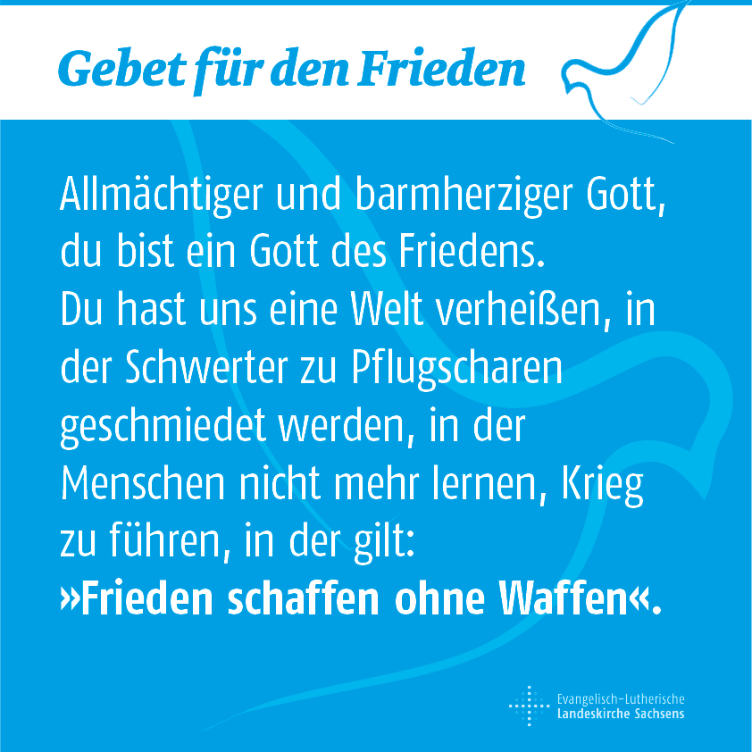 Landesbischof Tobias #Bilz hat heute angesichts der Lage in #Osteuropa zum #Gebet für den #Frieden aufgerufen. „Beten und Tun sind unsere ureigenen Möglichkeiten, als Christinnen und Christen in dieser Welt Verantwortung zu übernehmen." Ein Friedensgebet: evlks.de