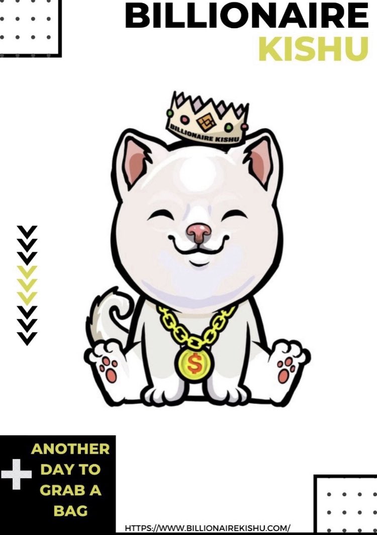 Billionaire Kishu welcome you to join the family!

Follow us here on twitter for info and updates.
And join the family in TG : t.me/Billionairekis…
where it is always someone around to answer questions you might have.
Staking - NFTs - NFT markeplace and much more!

WELCOME