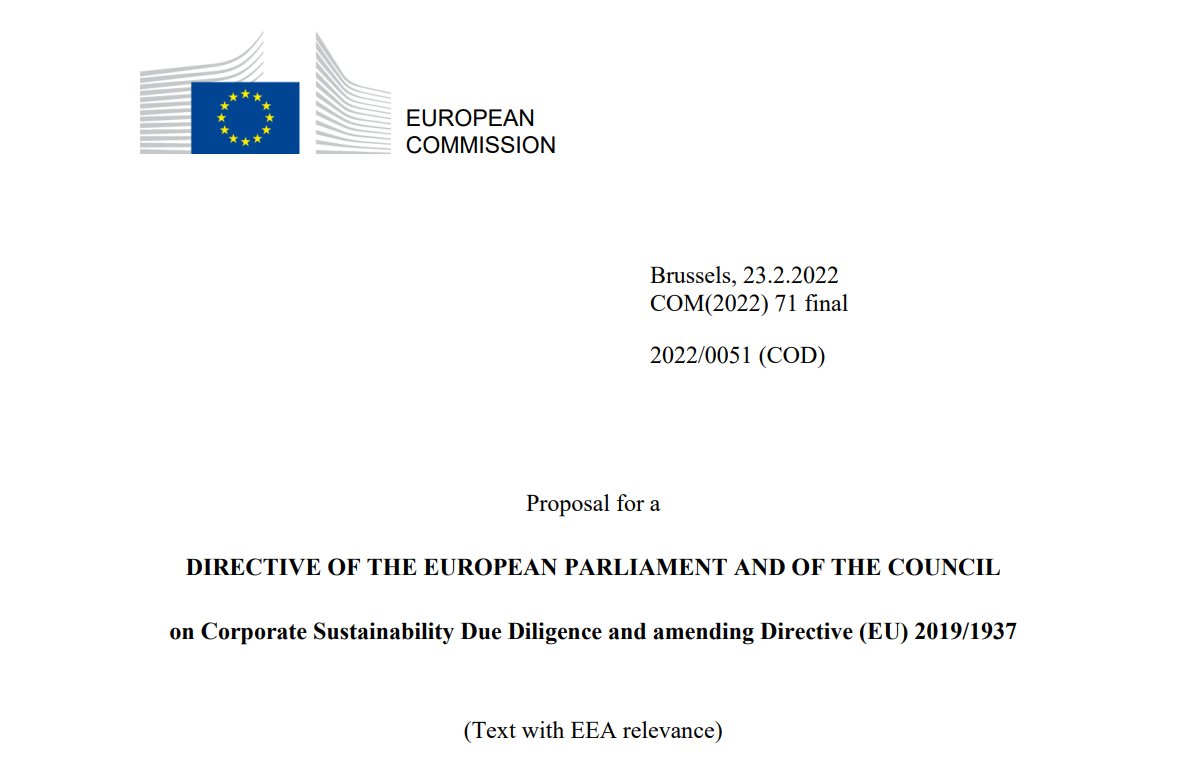 EU draft Directive on #mandatory #environmental and #humanrights #duediligence has been published: ec.europa.eu/info/sites/def….  <a href="/ardeaint/">Ardea International</a> will publish an analysis  #mhredd #mhrdd #esg #sustainableprocurement