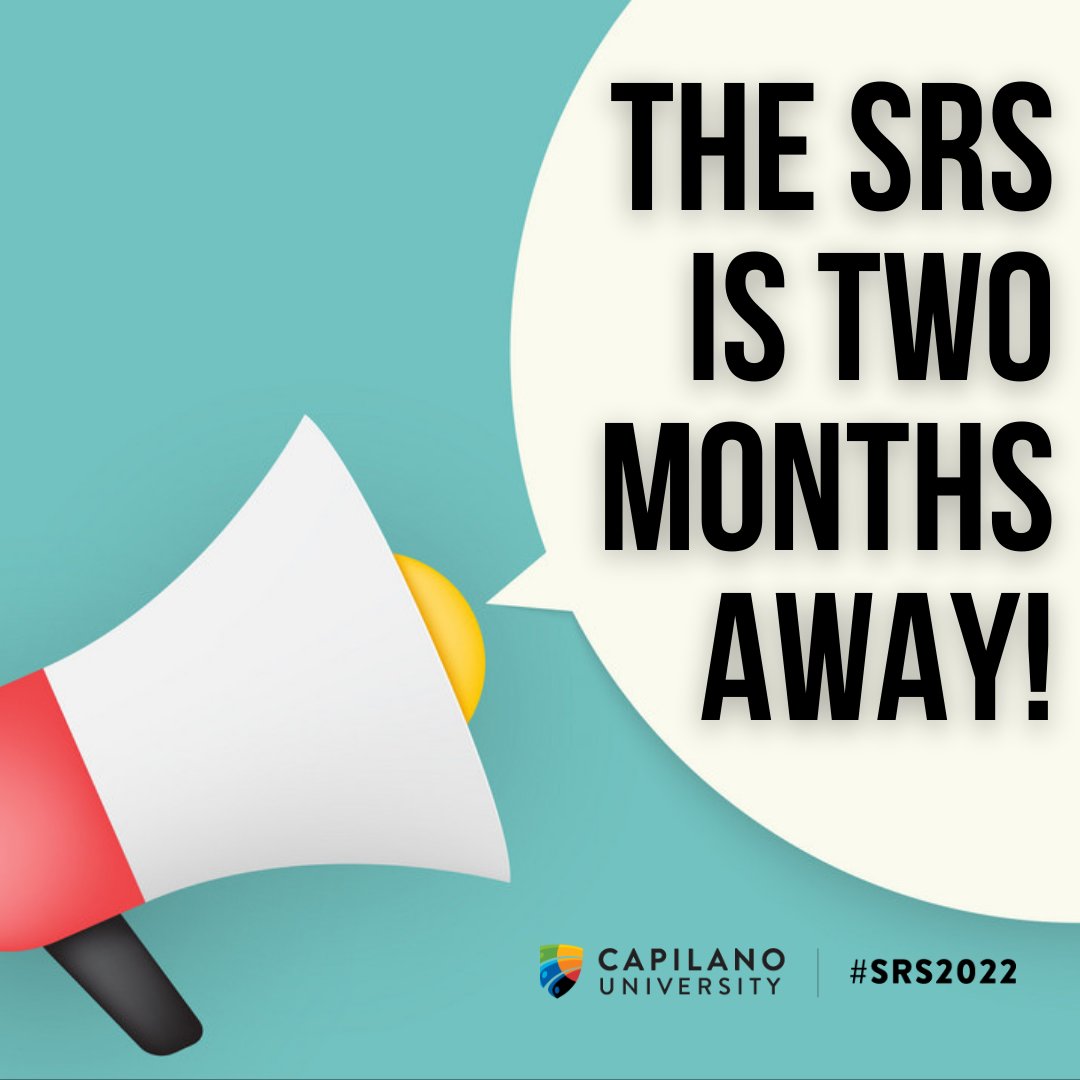 srs_2022's tweet photo. We are excited to announce that the #SRS2022 is only two months away! Presenters, faculty & all others, keep following us for more workshop updates, helpful tips, event updates & more. #SRS #CapU #ILoveCapU #CapUPride https://t.co/nRTzBPWiQk
