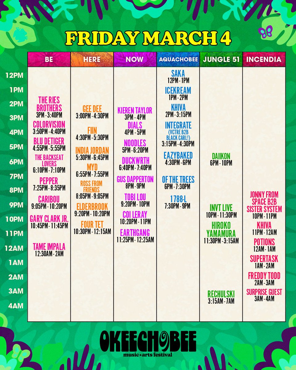 2022 okeechobee festival schedule