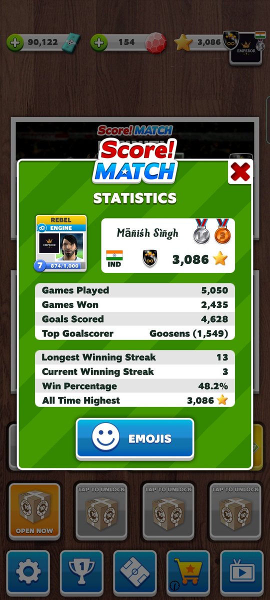 manishsingh_11's tweet photo. Now in my new score match record 😎🤘
@firsttouchgames https://t.co/b5VW6aitYJ