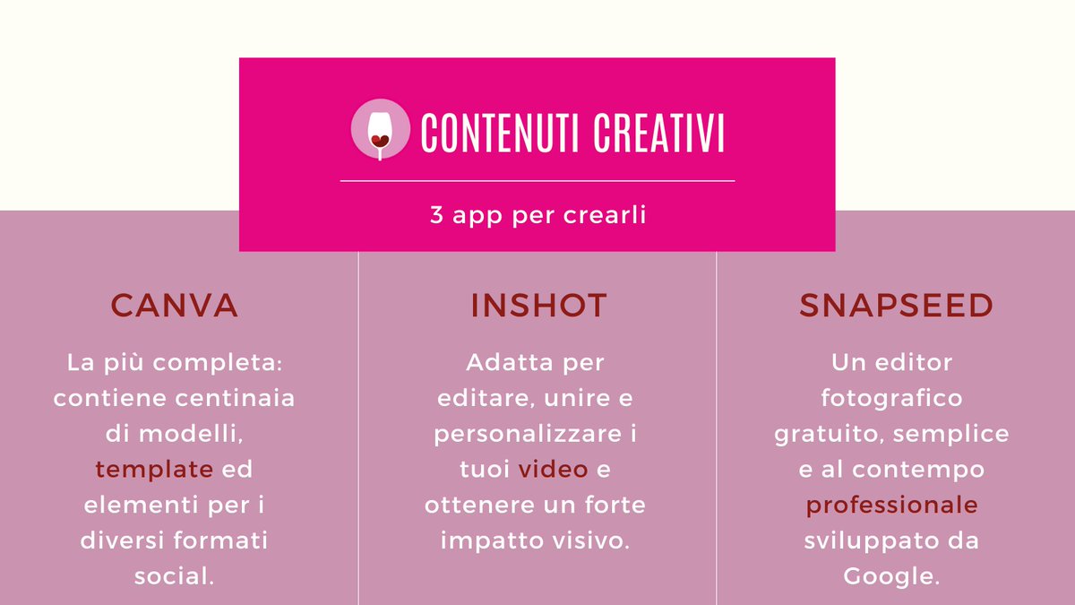 Le pagine social hanno necessità di contenuti originali per essere notate. 
Abbiamo selezionato per te 3 tra le migliori app con cui creare dei contenuti unici per il tuo brand. Hai da consigliarcene altre? Scrivile nei commenti! #visualcontent