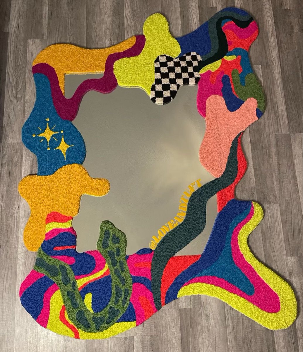 LoveAndTuft's tweet photo. I have been working on this beauty for 4 months now! I love her so much and I have never created something so great!!✨✨✨ I have the progress videos on my tiktok @loveandtuft if any one wants to see them! This will be on my website very soon 😍🤩 #rugs https://t.co/t5e9gNzcg9