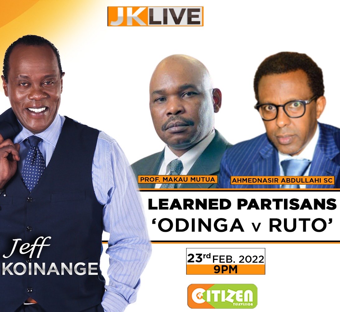 Goodness me!! Forget about the Atletico Madrid vs Man United clash tonight. <a href="/KoinangeJeff/">Jeff Koinange, MBS</a> has organised <a href="/makaumutua/">Prof Makau Mutua</a> vs <a href="/ahmednasirlaw/">Ahmednasir Abdullahi SC</a> on #JKLive just after the #SaganaDeclaration. How much does a fire extinguisher cost?