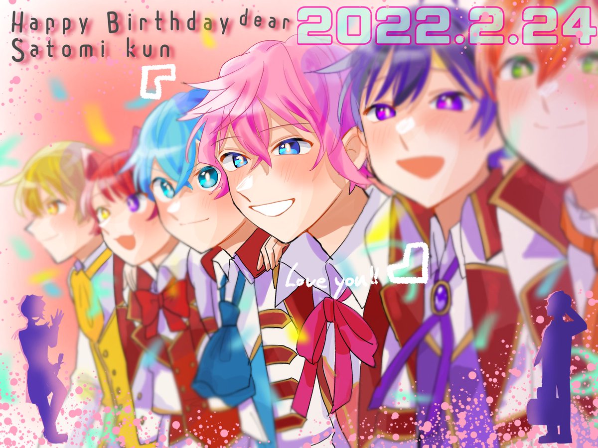 「さとみくん!お誕生日おめでとうございます🐱💗
これからも真っ直ぐで素敵な性格」|ますみのイラスト