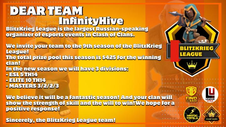 OneHive (@onehivecoc) on Twitter photo Thanks for the invites <a href="/BKLeague_ru/">BlitzKrieg League</a> 
Looking forward to it!! Thanks for the invites <a href="/BKLeague_ru/">BlitzKrieg League</a> 
Looking forward to it!!