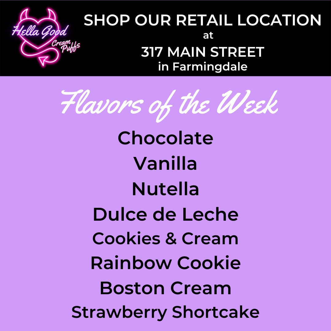 PlainviewPuffs's tweet photo. It's that time of week again! 🙌

Stop by 317 Main Street to pick up a cream puff (or 8) 😉

#hellagoodpuffs #317mainstreet #creampuffs #lieats #longislandfoodie https://t.co/kVfE6Yng6p