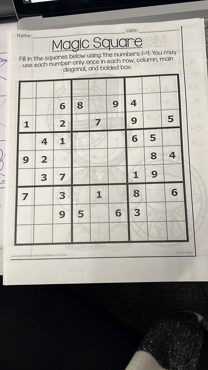 Summingitupin6's tweet photo. Sudoku was a challenge for my 5th graders but they all worked together to finish the page! 🙌🏼 https://t.co/6jE1PGA0vM