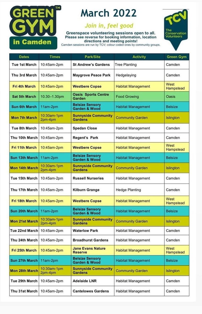 LifeInKilburn's tweet photo. Fancy some outdoors exercise? Planting on 3rd March in Maygrove Peace Park and on 17th March in Grange Park with @GreenGymCamden. 🏞️🏞️ https://t.co/EPaBDwC1iD