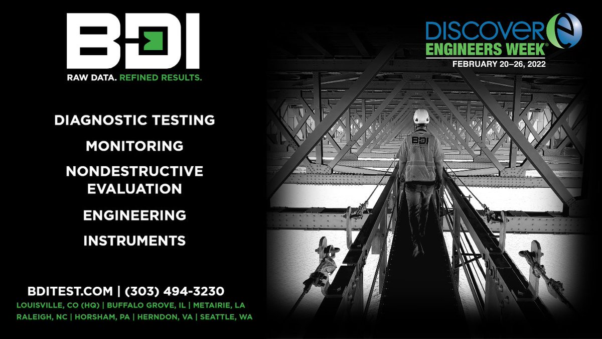 BDITest's tweet photo. #EngineersWeek, is a time to recognize our engineers who go above and beyond (and at times below) at all hours of day, night, and early morning to help achieve our corporate vision – to be the definitive answer whenever and wherever civil infrastructure performance is questioned! https://t.co/tiVwWW1dWk