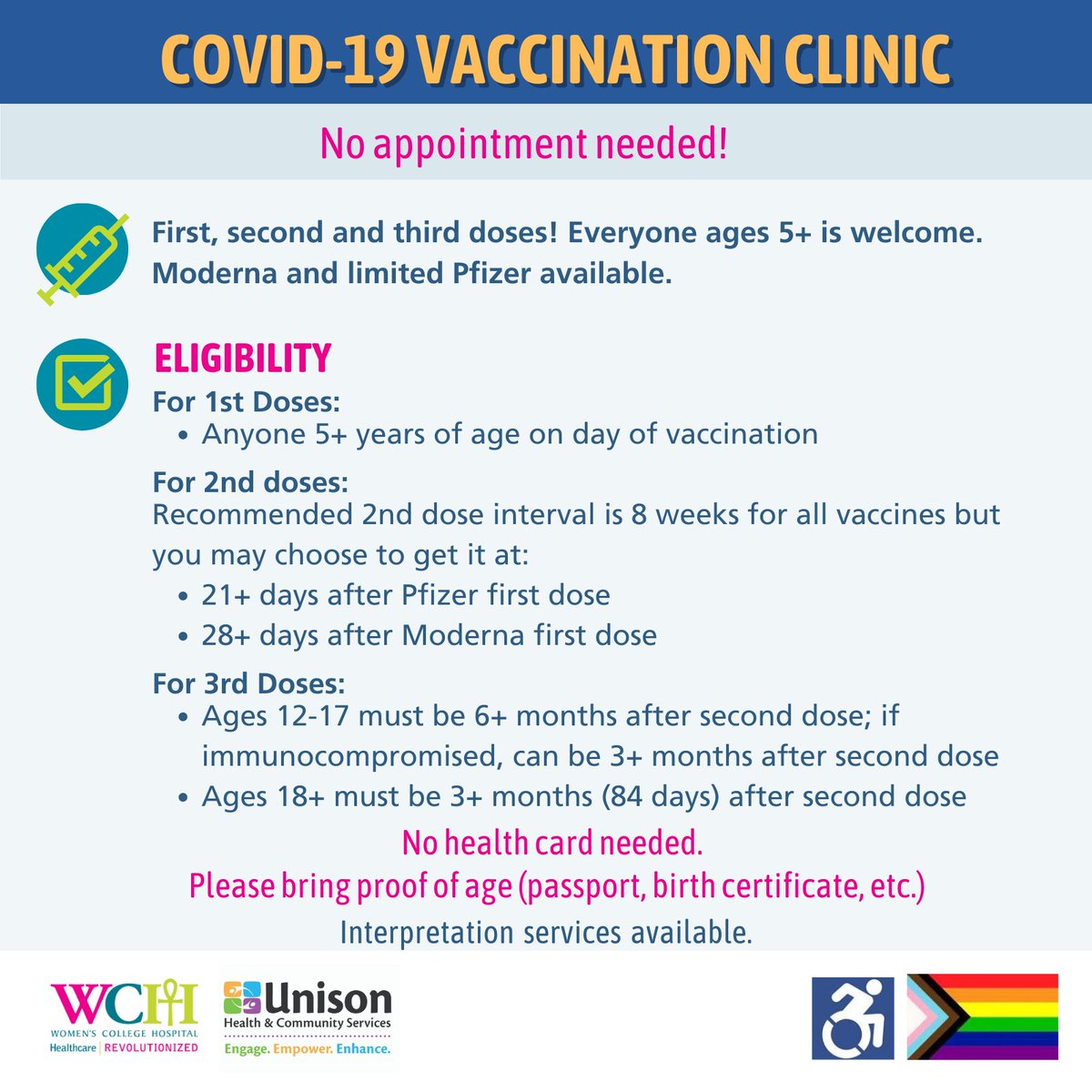 ✨CALLING ALL 12-17 YEAR OLDS ✨
Our pop-up #COVID19Vaccine clinics are now offering you a 3rd dose! To check eligibility and find the nearest clinic to you, please visit our website. loom.ly/12DPC9o