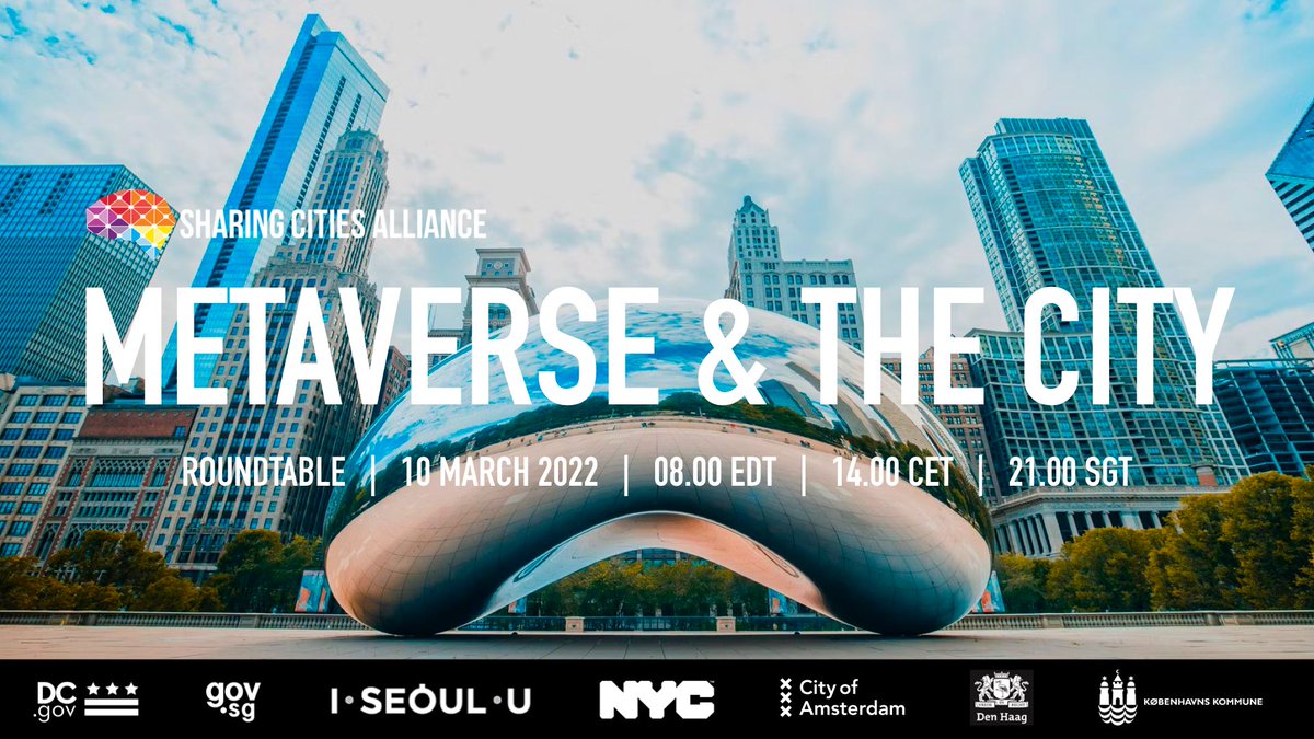 harmenvs's tweet photo. Looking forward to hosting our upcoming @sharingcity roundtable 'Metaverse & the City' on 10 March with (partner) cities like Amsterdam, Copenhagen, New York City, Seoul, Singapore, The Hague & Washington DC. Few spots left: https://t.co/do1R7fEKTH #sharingcities #metaverse #web3 https://t.co/ipg49K7yn1