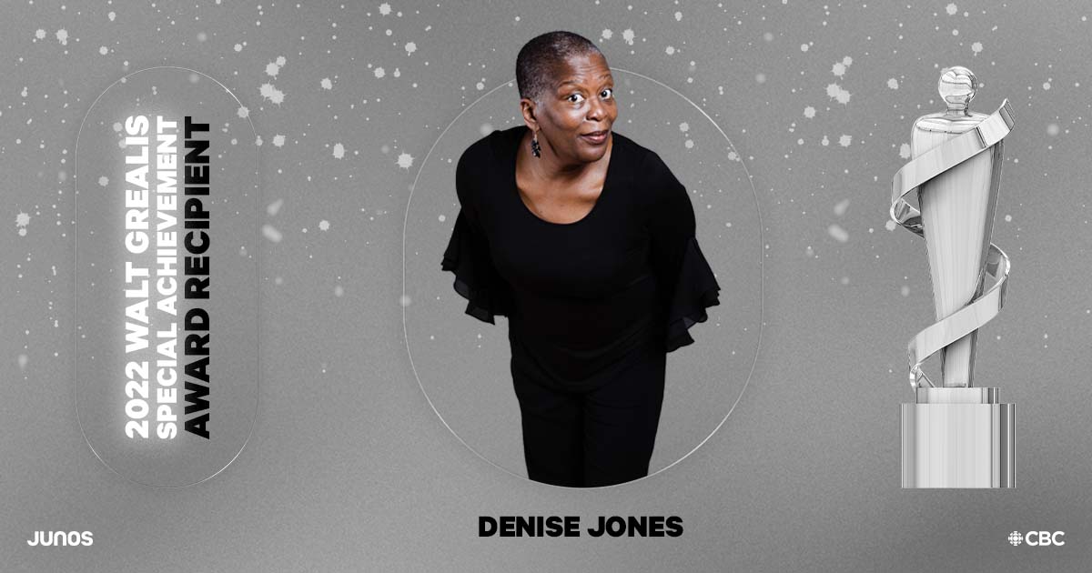 After spending a lifetime championing Afro-Caribbean culture in Canada, where she was the founding chair of the Reggae Category for the JUNO Awards, Denise Jones will posthumously receive the 2022 Walt Grealis Special Achievement Award at the #JUNOS in #Toronto