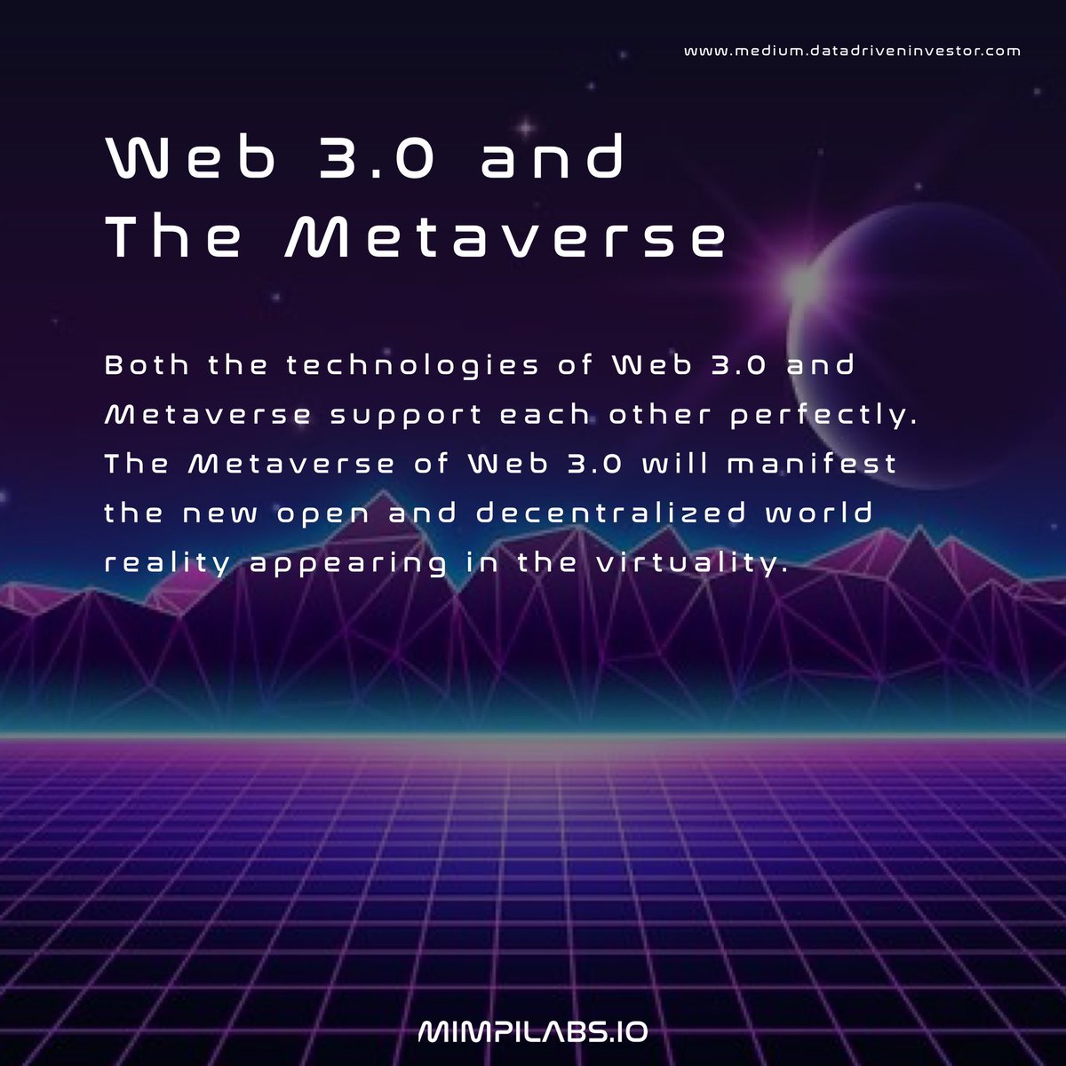 mimpilabs's tweet photo. #MimpilabsTalks

The Metaverse and Web 3.0 :
all you need to know!

#NFT #NFTCommunity #NFTs #NFTIndonesia https://t.co/qszEF9HO8y