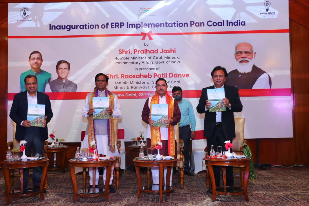 JoshiPralhad's tweet photo. Fuelling India's Energy Needs

Launched this book on sustainable initiatives of @CoalIndiaHQ, along with MoS @raosahebdanve ji. Exhibiting beautiful pictures of reclaimed areas &amp; other greening initiatives, this book can serve as a guidebook for other mining companies. https://t.co/pNErEtFXmU
