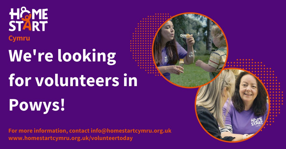 We're looking for volunteers!
Become a Home-Start Cymru volunteer and help to transform the lives of young children and their parents in your community - because childhood can't wait.
For more information contact info@homestartcymru.org.uk
homestartcymru.org.uk/volunteer