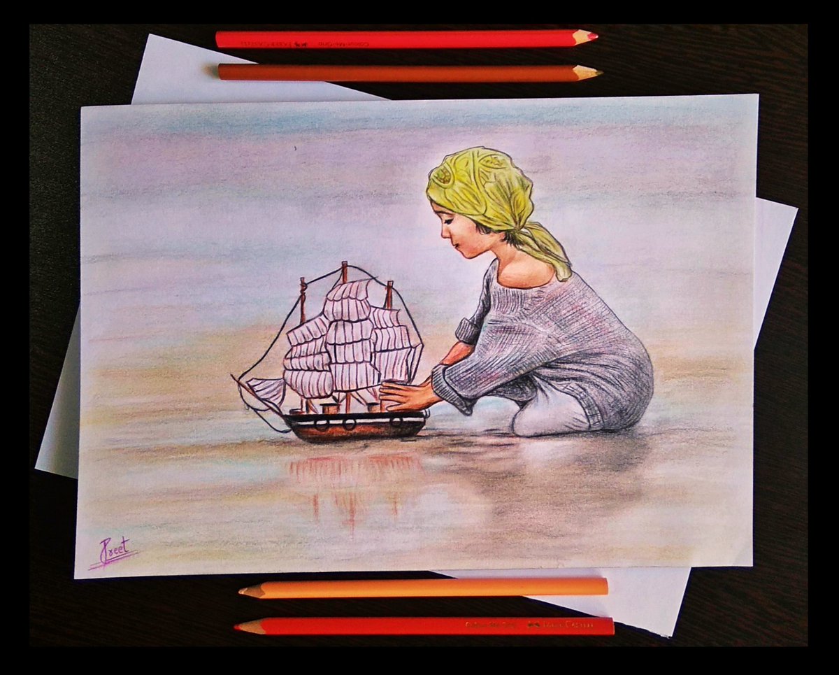 Preetkumar919's tweet photo. New Colour Pencil Sketch of Cute baby at Sea Beach.
Art by:- Preet Kumar
size:- A4
Faber castle colours

#Art #artist #pineartgallery #artgallery #preetkumar #colours  #coloursketch  #colourart #pencilcolor  #sea #seabeach  #babygirl https://t.co/Ls8E1dFtfy