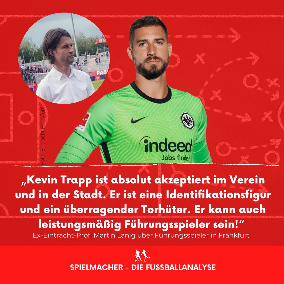 SpielmacherPod's tweet photo. Hat die #SGE ein Führungsspieler-Problem? Ist Kevin #Trapp eigentlich DER Führungsspieler der Hessen? Ex-#Eintracht-Profi Martin #Lanig hat im Gespräch mit @BennyHeinrich eine klare Meinung - und muss es nach 2,5 Jahren mit dem #DFB-Keeper wissen. Wie seht ihr es? #KOESGE #SGEFCB https://t.co/3jAcGezEM6