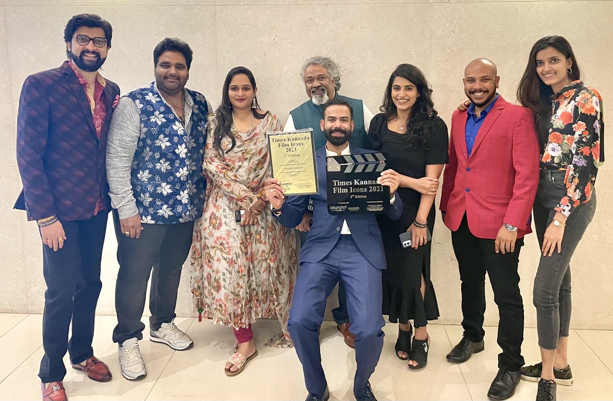 Happy to share that our production house “Purple Rock Entertainers” got awarded the ‘Times Kannada Film Icons Award 2021’.! Thanks to <a href="/timesofindia/">The Times Of India</a> <a href="/BangaloreTimes1/">Bangalore Times</a> for this recognition.!

#TimesOfIndia #BangaloreTimes #PurpleRockEntertainers #TimesKannadaFilmIconAward #KFI