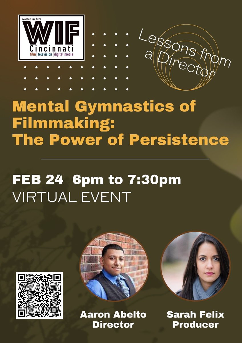 We're hosting another "LESSONS FROM" with Oscar nomination contender and director, Aaron Abelto. He will share his mental process for staying healthy and sane during obstacles of filmmaking. 

Open to anyone who registers at: 
eventbrite.com/e/mental-gymna…