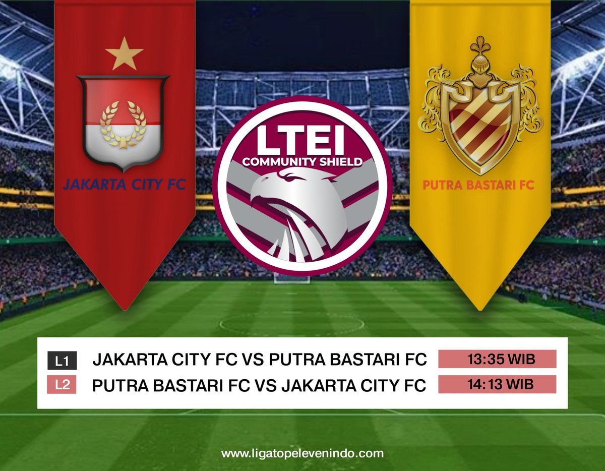 LigaTopEleven's tweet photo. Pertandingan Besar "LTEI COMMUNITY SHIELD" Akan berlangsung besok, mempertemukan Juara Liga1 Season 12 @JakartaCityFC melawan Juara #INCXII @PutraBastariFc
@INC_LTEI https://t.co/IUa7ufQ9yJ