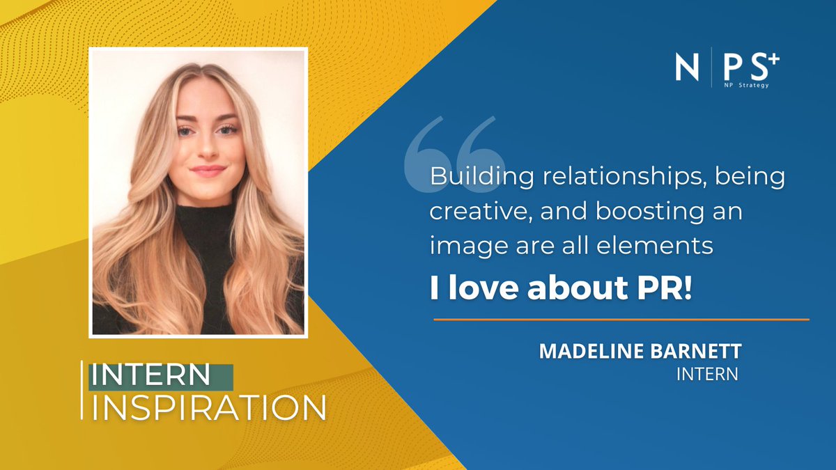 NPStrat's tweet photo. NP Strategy welcomes intern Madeline Barnett to the team! Madeline is a Junior at the College of Charleston where she is pursuing a major in communications and minors in marketing and political science. 
#InternInspiration https://t.co/eYqa6kWEEn