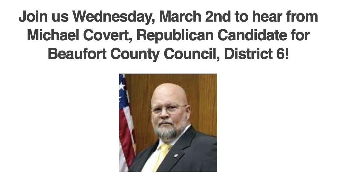 blufftongop's tweet photo. @blufftongop Meeting Announcement!

#GBRC #SCGOP #GOP #BeaufortCountyGOP
@SCGOP @BeaufortYR https://t.co/fcUlw9HSVj