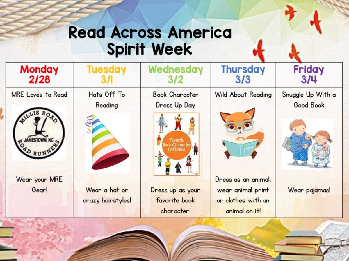 jpcooper1213's tweet photo. Our @MillisRoadGCS Roadrunners LOVE a good Spirit Week! Readers are leaders and we can't wait to see our readers dressed up next week! #OnwardAsOne https://t.co/oWR5RtrvfU
