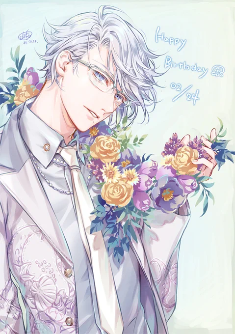 今年もお誕生日おめでとう～🎉👓🐙✨✨
#アズール・アーシェングロット誕生祭2022 