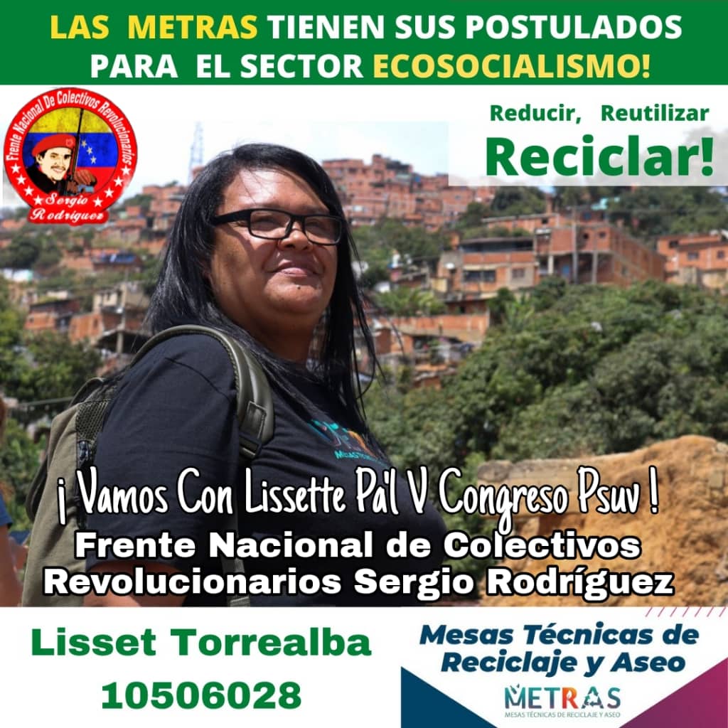 DouglasCourtoi3's tweet photo. Las Mesas técnicas de Reciclaje y Aseo ( Metras), organización del Poder Popular Para el aprovechamiento de los Desechos Sólidos Reducir, reutilizar y reciclar ya tiene su postulad@s del Sector Ecosocialismo Lisseth Torrealba pal V Congreso PSUV @NicolasMaduro  @PartidoPSUV https://t.co/eAlCukamuR
