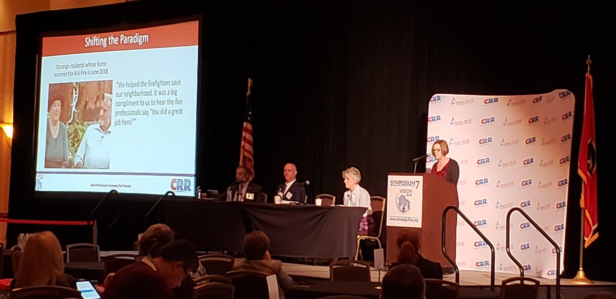 AndreaVastis's tweet photo. My awesome colleague @Michele_NFPA talking paradigm shifts needed in #wildfires risk reduction along with @NFATonya Hoover, @karl_fippinger and @JusticeJJones #rockstars #Outthinkwildfire #CRR #ItStartsWithInsights https://t.co/WcLHrIebyh