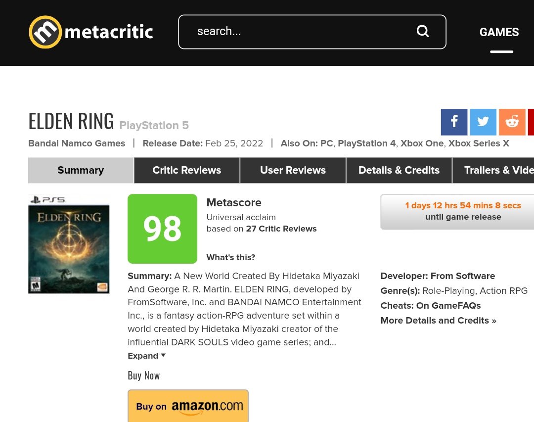 Gamespot 10 10 Here S Our Elden Ring Review In Progress T Co Edyetzwa5z Twitter