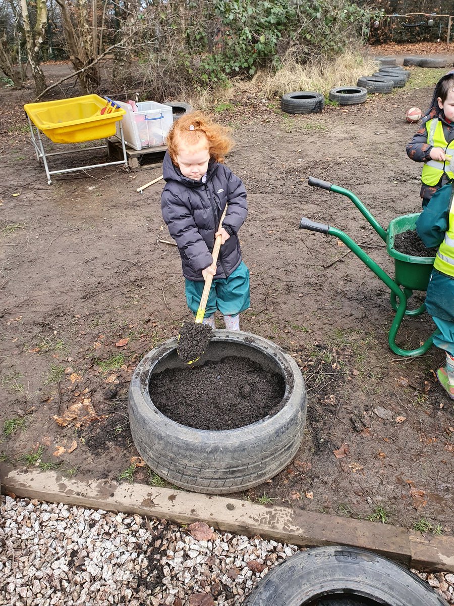 SFX_Nursery's tweet photo. Our nursery family have had a busy day preparing our garden with compost, we have used old tyres to recycle into planters for our wild flowers. Thank you to our parent helper. #savingtheplanet #gettingreadyforspring https://t.co/qsSQSXJWDo