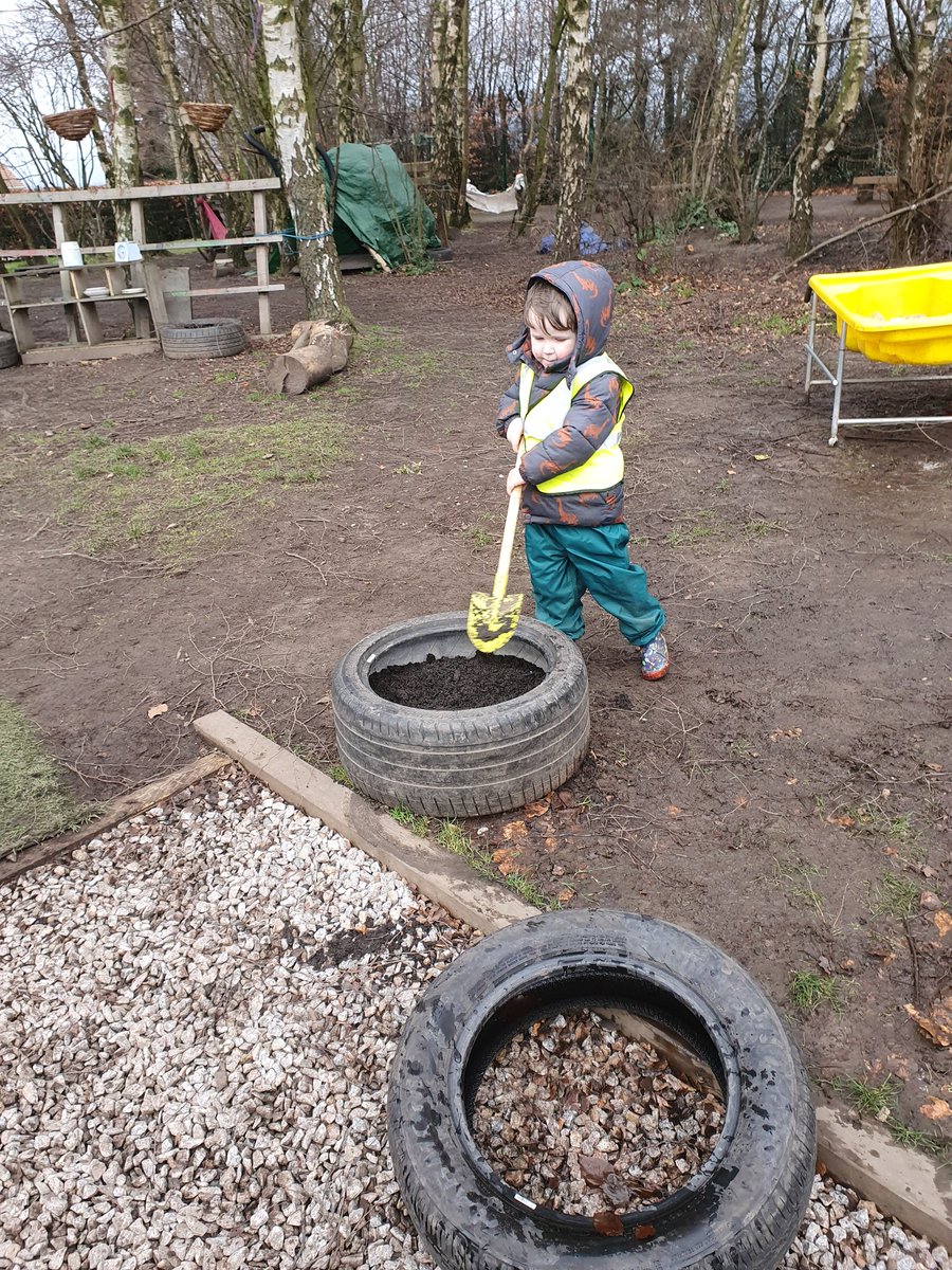 SFX_Nursery's tweet photo. Our nursery family have had a busy day preparing our garden with compost, we have used old tyres to recycle into planters for our wild flowers. Thank you to our parent helper. #savingtheplanet #gettingreadyforspring https://t.co/qsSQSXJWDo