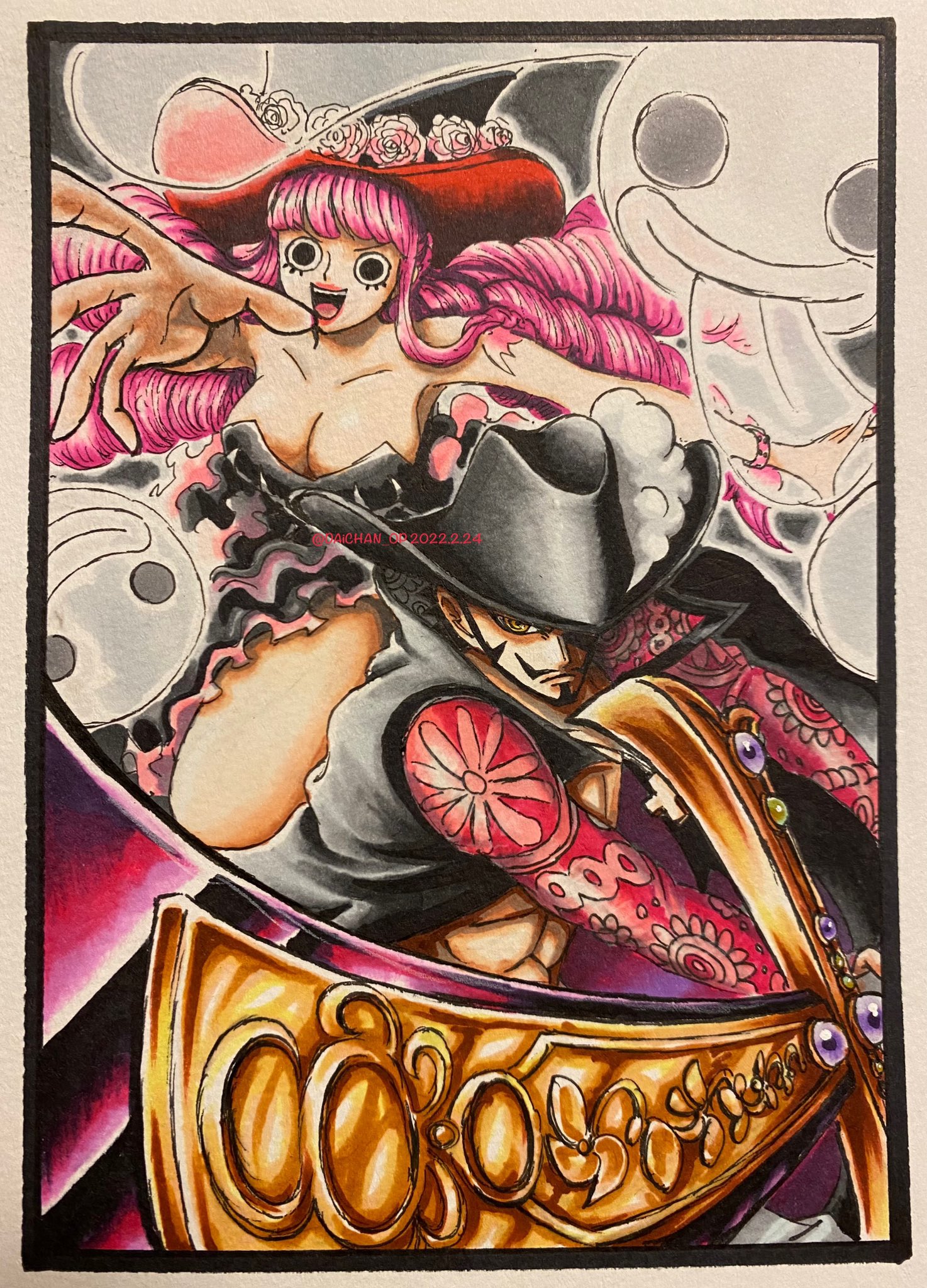 サトー D スケ ミホークとペローナの共闘 Onepiece イラスト リクエストありがとうございました T Co Enjg5u4m6m Twitter