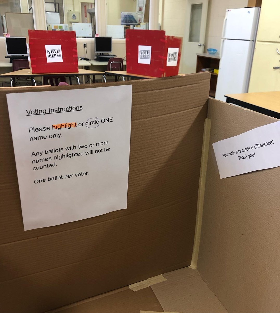 ArthurVoaden's tweet photo. Election Day for our Student Advisory Cmt is over.  Congratulations to newly elected Prime Minister Bailey &amp; Deputy PM Lee. Our Vikings are looking forward to increased student voice and spirit in the building!  Congratulations also to Gavin who ran a strong campaign. @TVDSB https://t.co/mx5uHDcJLj
